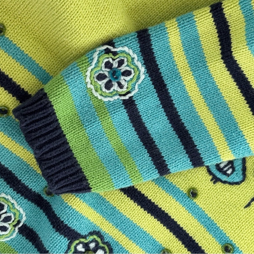 ⭒ 18-24M Gusti Unique Knit Dress Floral Embroidered Long Sleeves with Bird ⭒ - Picture 5 of 11